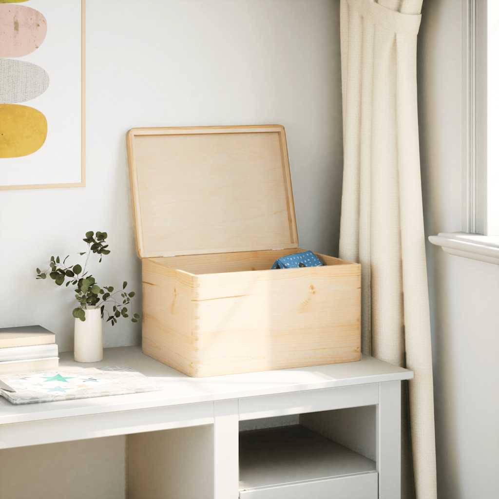 Vidaxl Wooden box with lid 40x30x23 cm solid pine