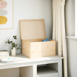 Vidaxl Wooden box with lid 40x30x23 cm solid pine