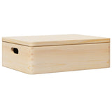 Vidaxl wooden box with lid handles 40x30x13cm solid pine