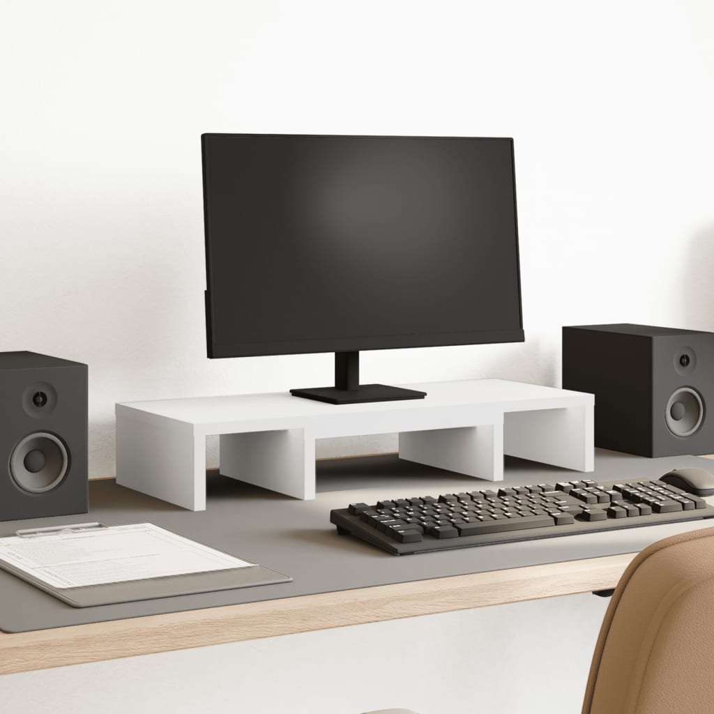 Vidaxl Monitor Standard justerbar 60x24x10,5 cm Behandlet trehvit