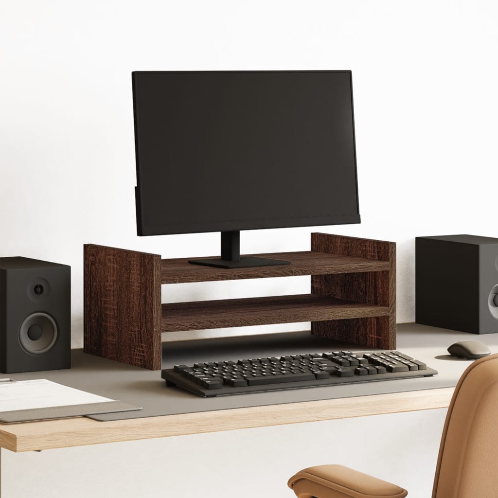 Vidaxl Monitor Standard 50x27x20 cm predelani iz rjavega hrasta obarvano