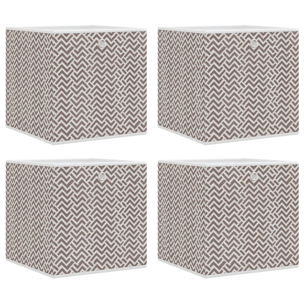Škatle za shranjevanje vidaxl 4 PCS zložljive 32x32x32 cm Neprimerna tkanina rjava