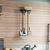 Bidaxl Garden Tool Rack väggmontering stål svart