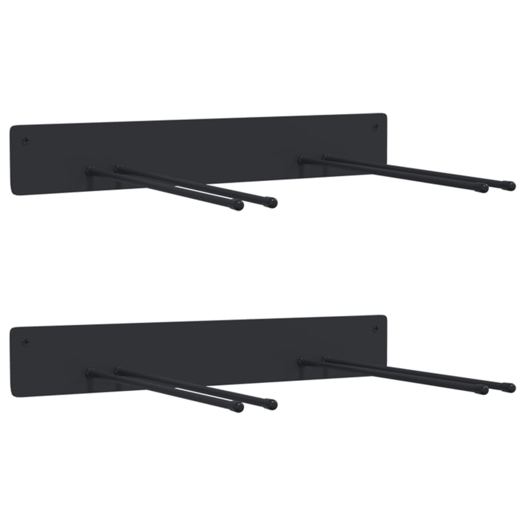 Vidaxl Garden Tool Backs 2 st de acero de montaje en la pared negro
