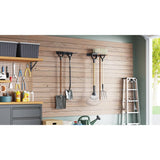 Vidaxl Garden Tool Backs 2 st de acero de montaje en la pared negro