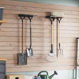 Vidaxl Garden Tool Backs 2 st de acero de montaje en la pared negro