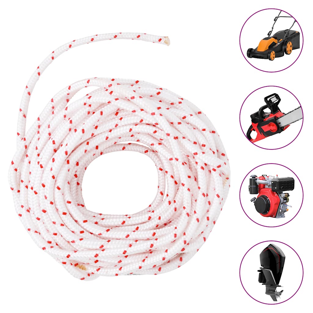 Vidaxl Trekkoord Start Kord Wäiss a rout Ø6 mm 10 m nylon