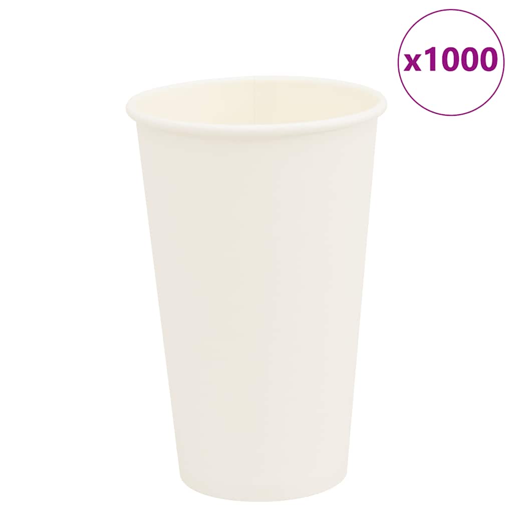 Vidaxl papirnate kavne skodelice 1000 st 16oz 400 ml bele