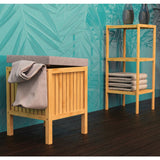 Eisl 2-in-1 laundry basket with seat cushion 39x39x52.5 cm bamboo