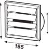 Aso con listones de acero inoxidable 185x185 mm 125 mm