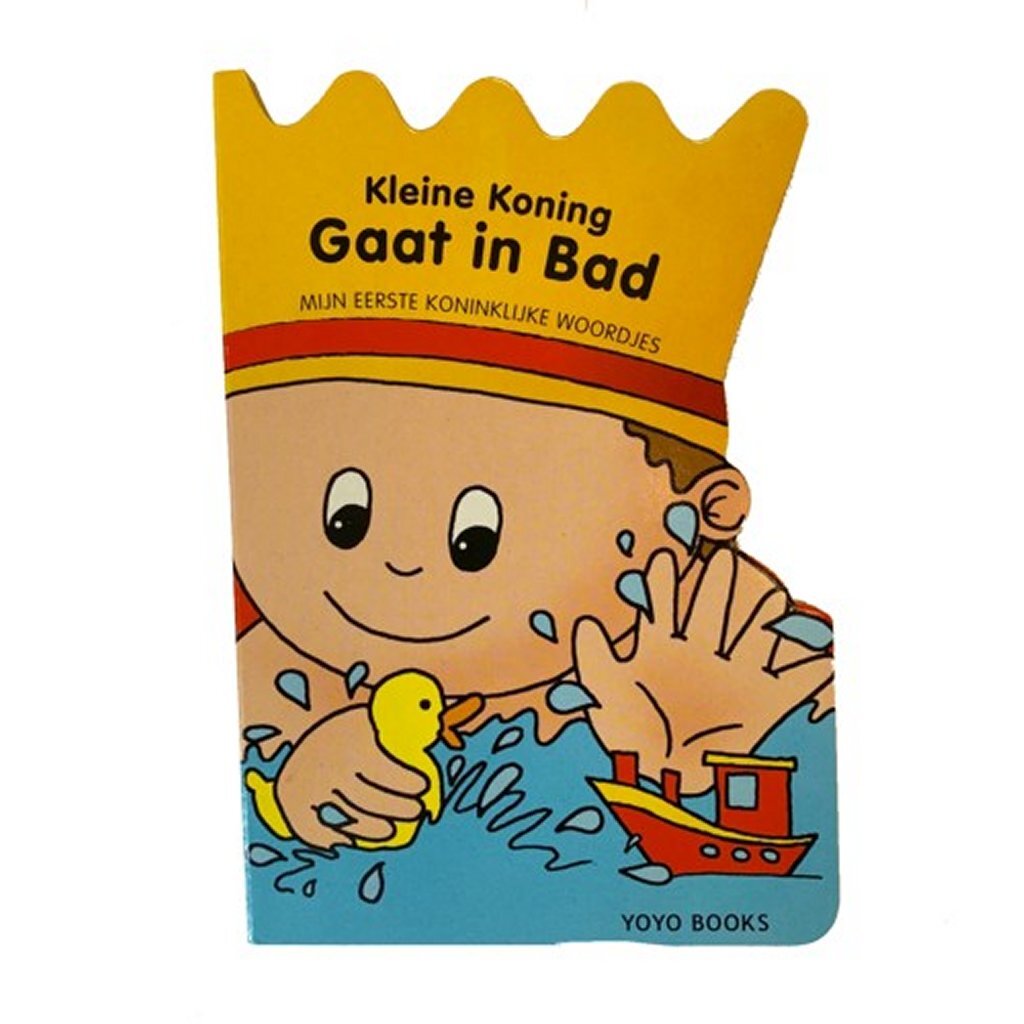 Simplemente para niños, el libro de cartón Kleine Koning se está bañando