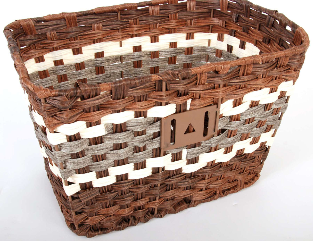 Volare braided wicker bicycle basket large