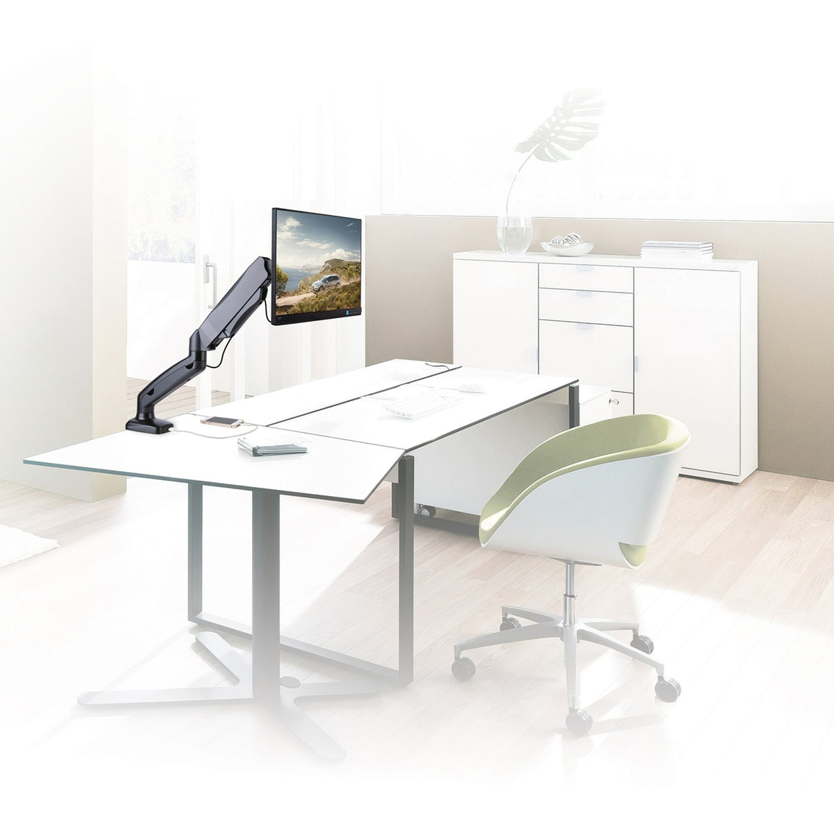 Act Connectivity Monitorarm Office with Gasveer, 1 screen