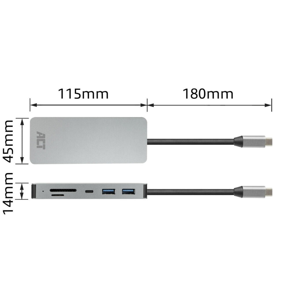 Act Connectivity USB-C 4K Docking Station for 1 HDMI Monitor, Ethe