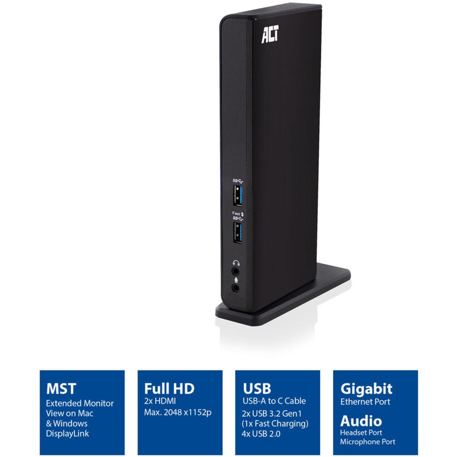 ACT Connectivity USB-C oder USB-A Dual Monitor Docking Station