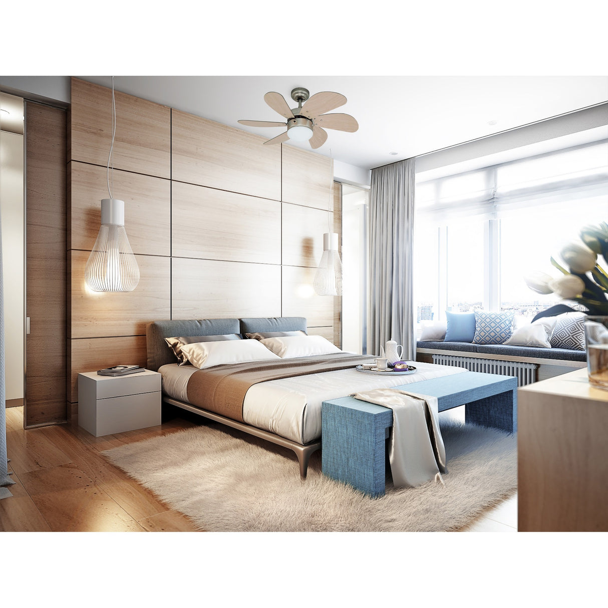 Ventilateur de plafond Bestron DC30T avec éclairage