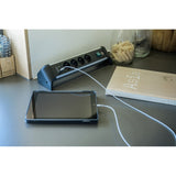 Brenenstuhl alu-Office-Linn Socket mat USB Luede Funktioun 4--