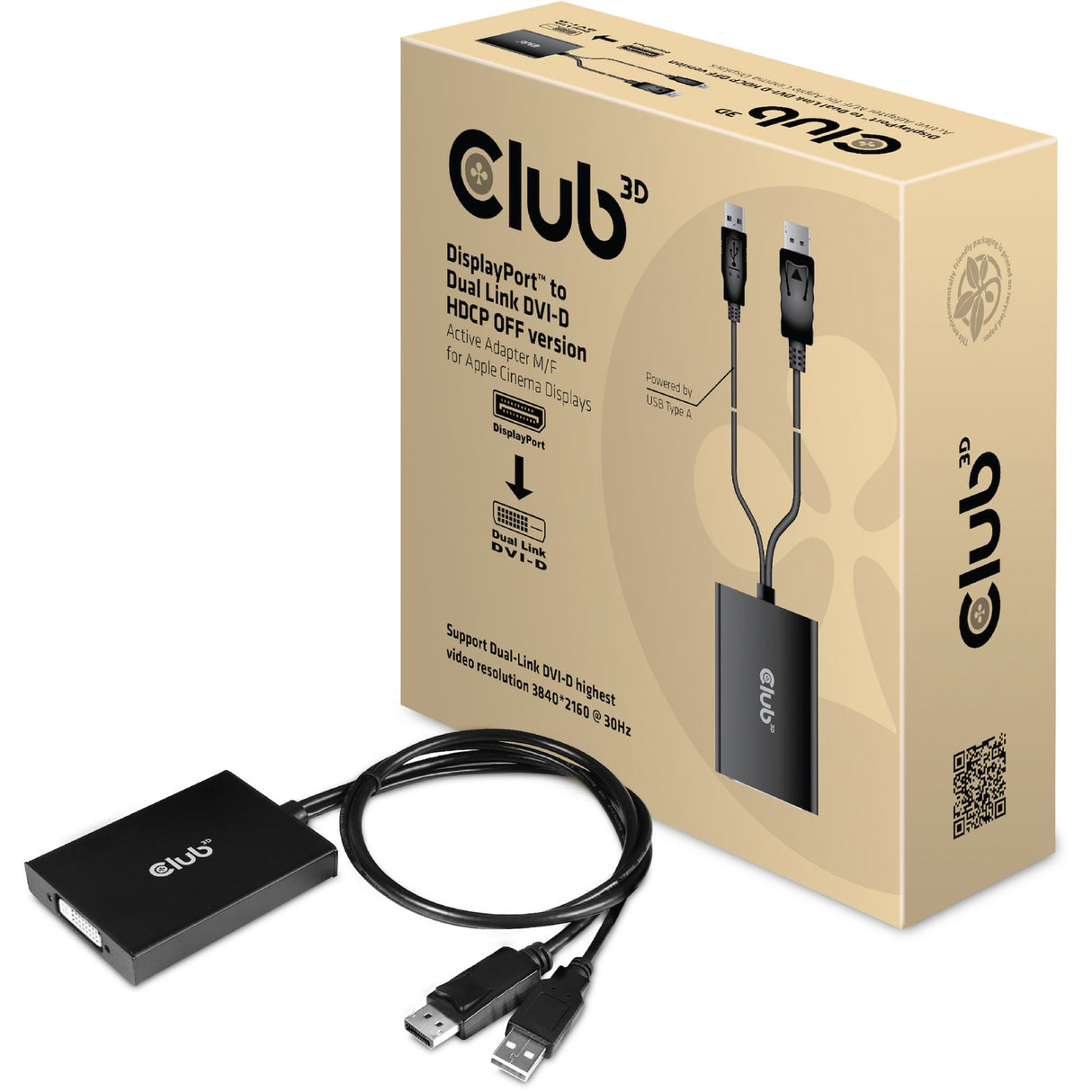 Club 3D DisplayPort zum Dual Link DVI-D HDCP Off Version AC