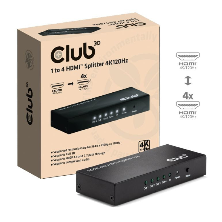 Club 3D HDMI Splitter 1x> 4x HDMI 4K 120HZ