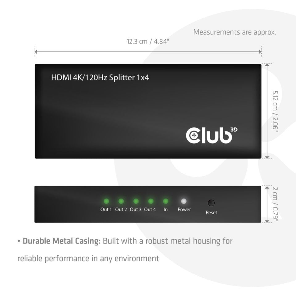 Club 3D HDMI Splitter 1x> 4x HDMI 4K 120HZ