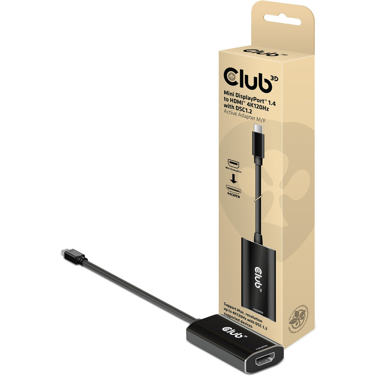 Club 3D Mini DisplayPort 1.4> HDMI med DSC1.2 Aktiv