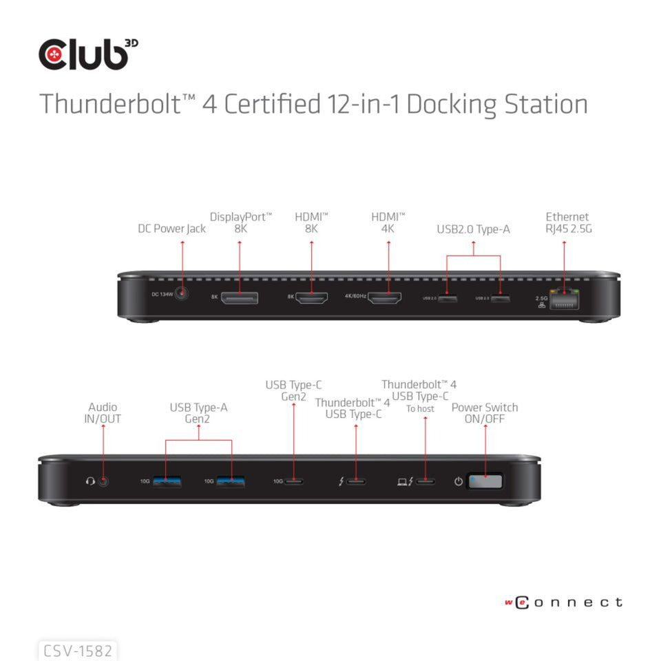 Club 3d Thunderbolt 4 12-i-1 dock