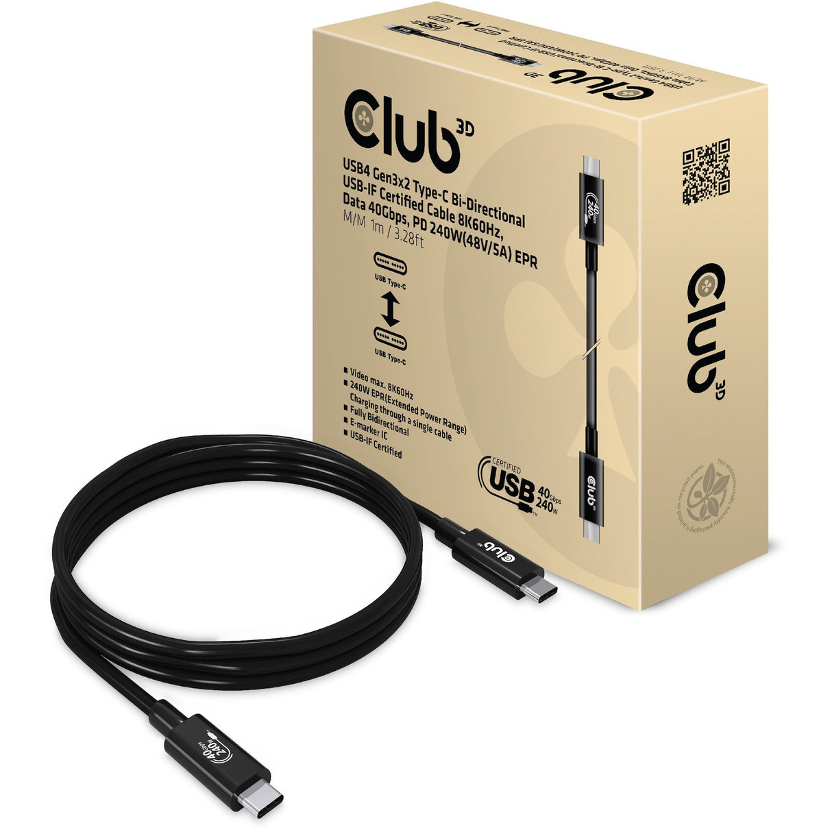 Club 3D USB4-C Gen2x2 Bi-riktning