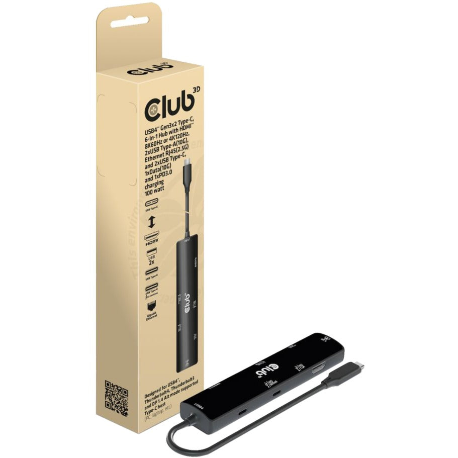 Club 3D USB4 Gen3x2 Typ-C, 6-in-1-Hub
