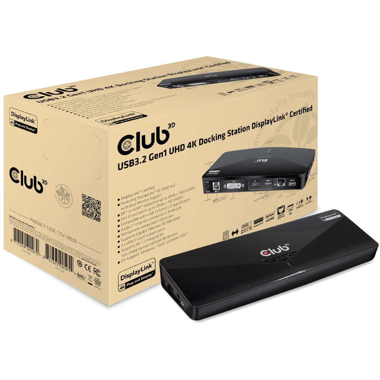 Club 3D USB 3.0 4K Docking Station
