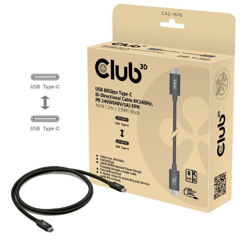 Club 3D USB-C 80Gbit / s zertifiziert 240W 8K 240 Hz