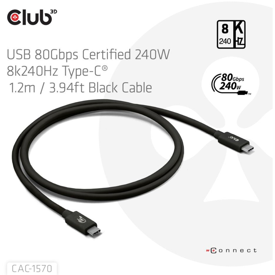Club 3D USB-C 80Gbit / s zertifiziert 240W 8K 240 Hz