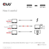 Club 3D USB-C 80Gbit / s zertifiziert 240W 8K 240 Hz