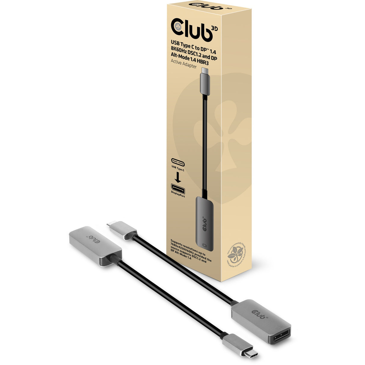 Club 3D USB Typ C DP1.4 Aktiver Adapter