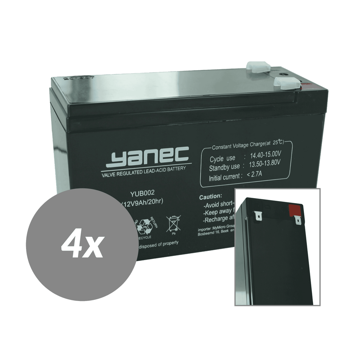 Remplacement de la batterie Yanec UPS Set RBC24 (câbles excl.)