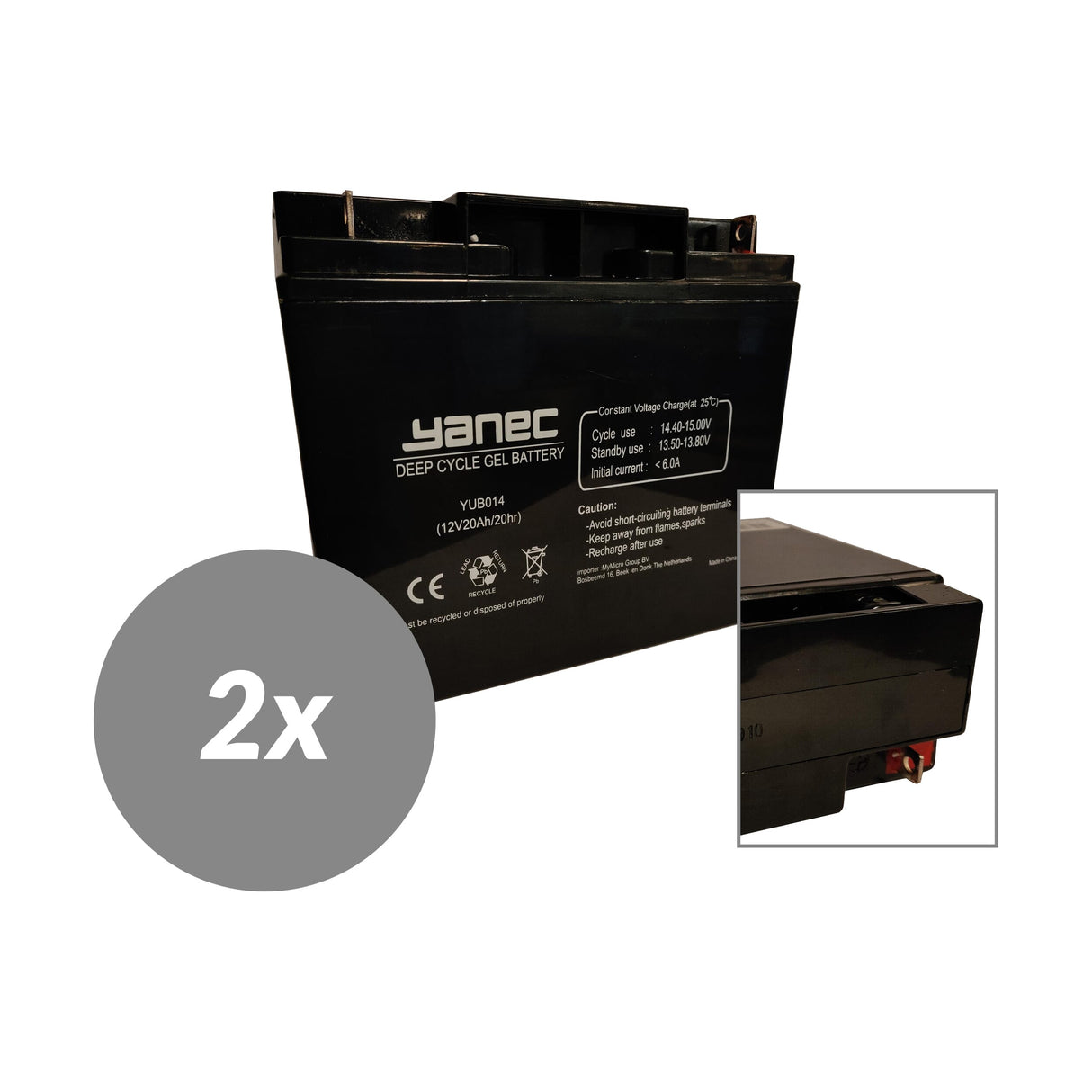 BATTERE GEL Yanec Batteria 12V 20 AH Set di sostituzione (Esc. Cavi)