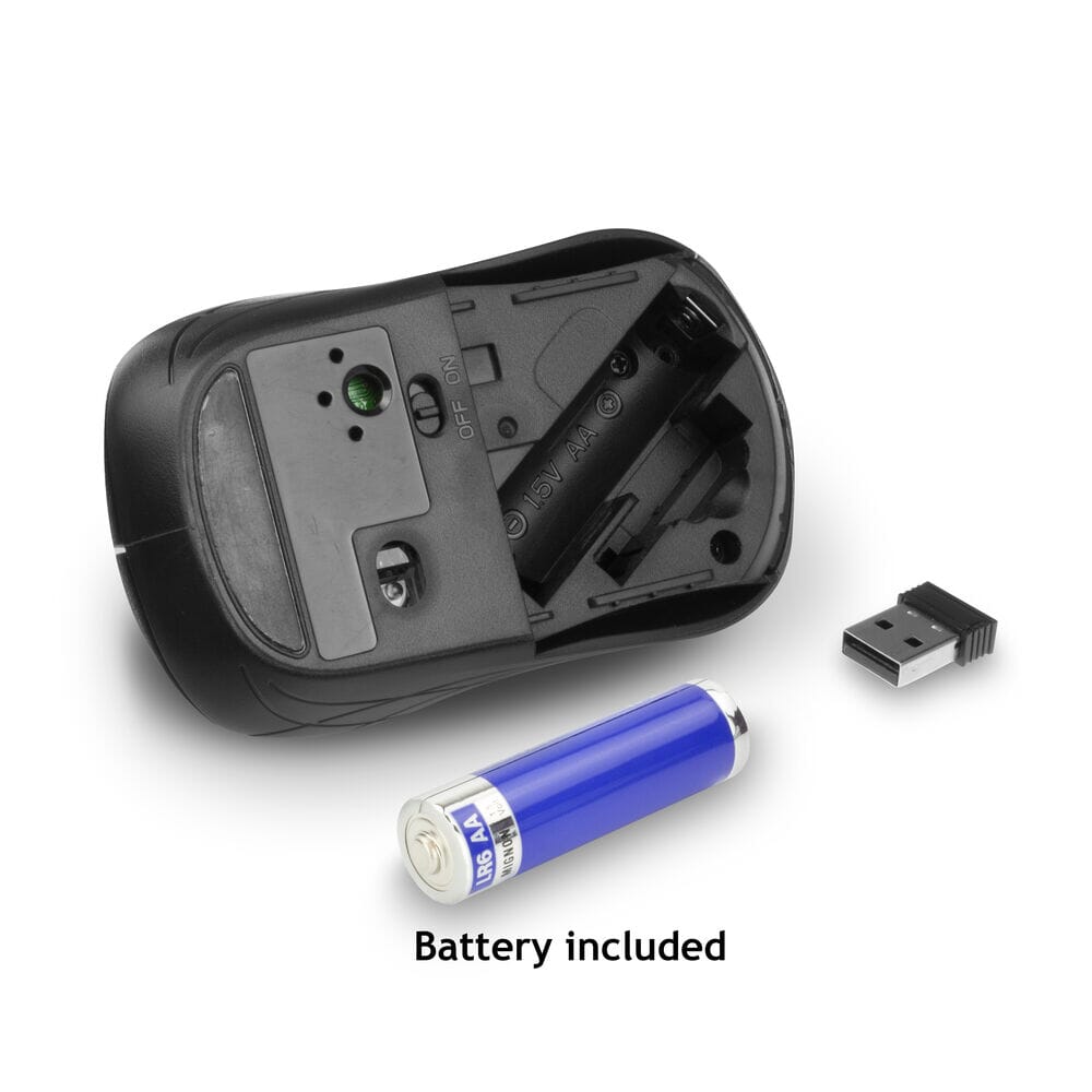 Act Wireless Mouse, USB Nano receiver, 1600 DPI, Black