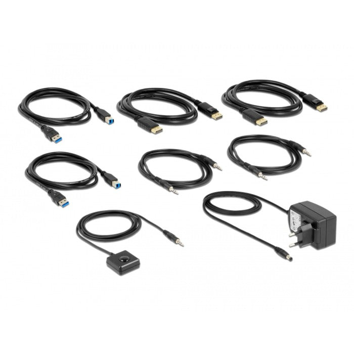 Delock DisplayPort 1.4 KVM Switch, 8K 60Hz, USB 3.2 Gen 1