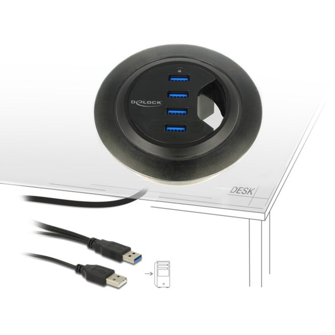 Delock In-Desk Hub 4 port USB 3.0