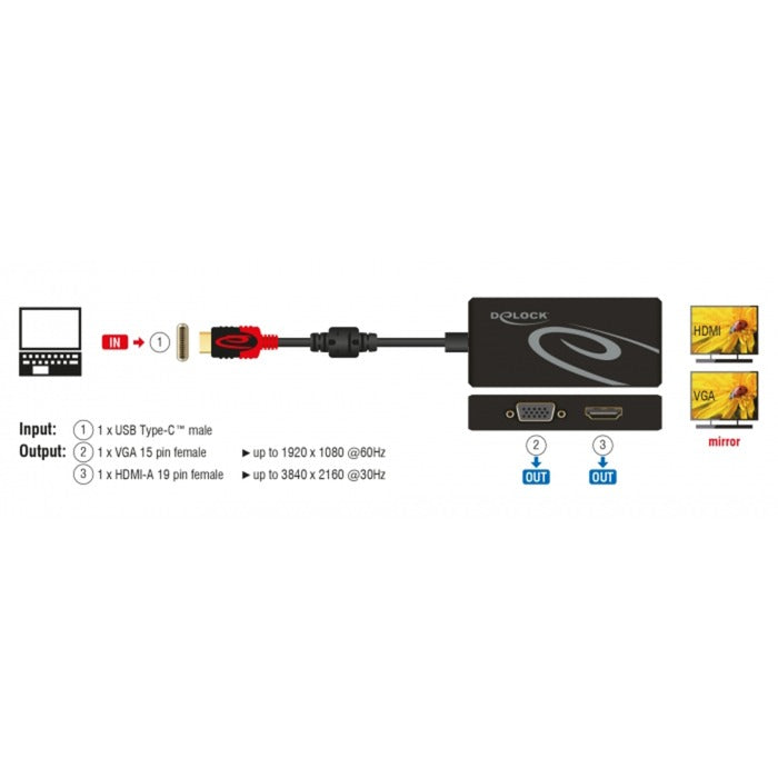 Delock USB-C> HDMI VGA