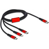 Delock USB polnilni kabel 3-in-1 USB-C do Lightning + Micro