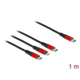 Delock USB polnilni kabel 3-in-1 USB-C do Lightning + Micro
