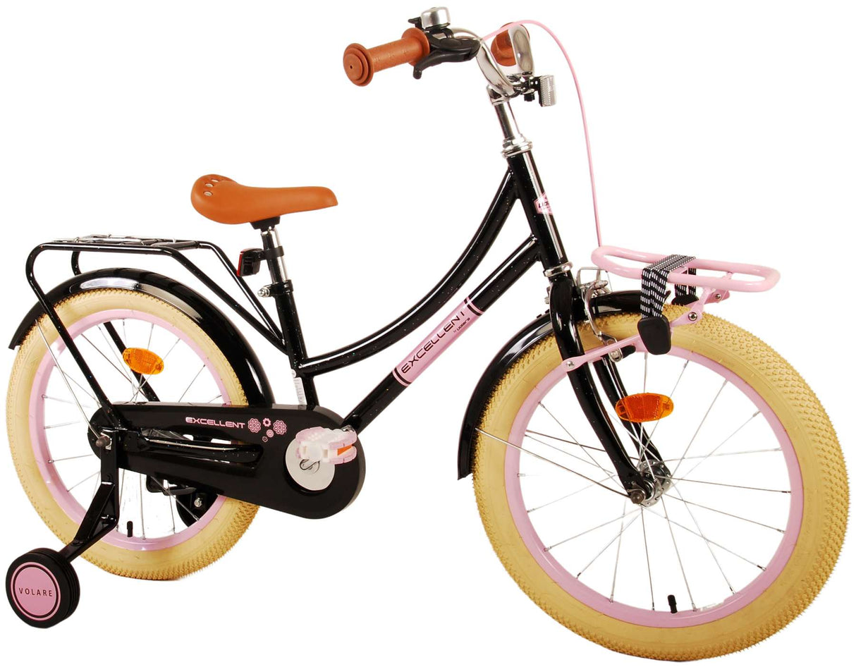Volare Excellent Children's Bicycle - Girls - 18 Inch - Black - 95% assembled