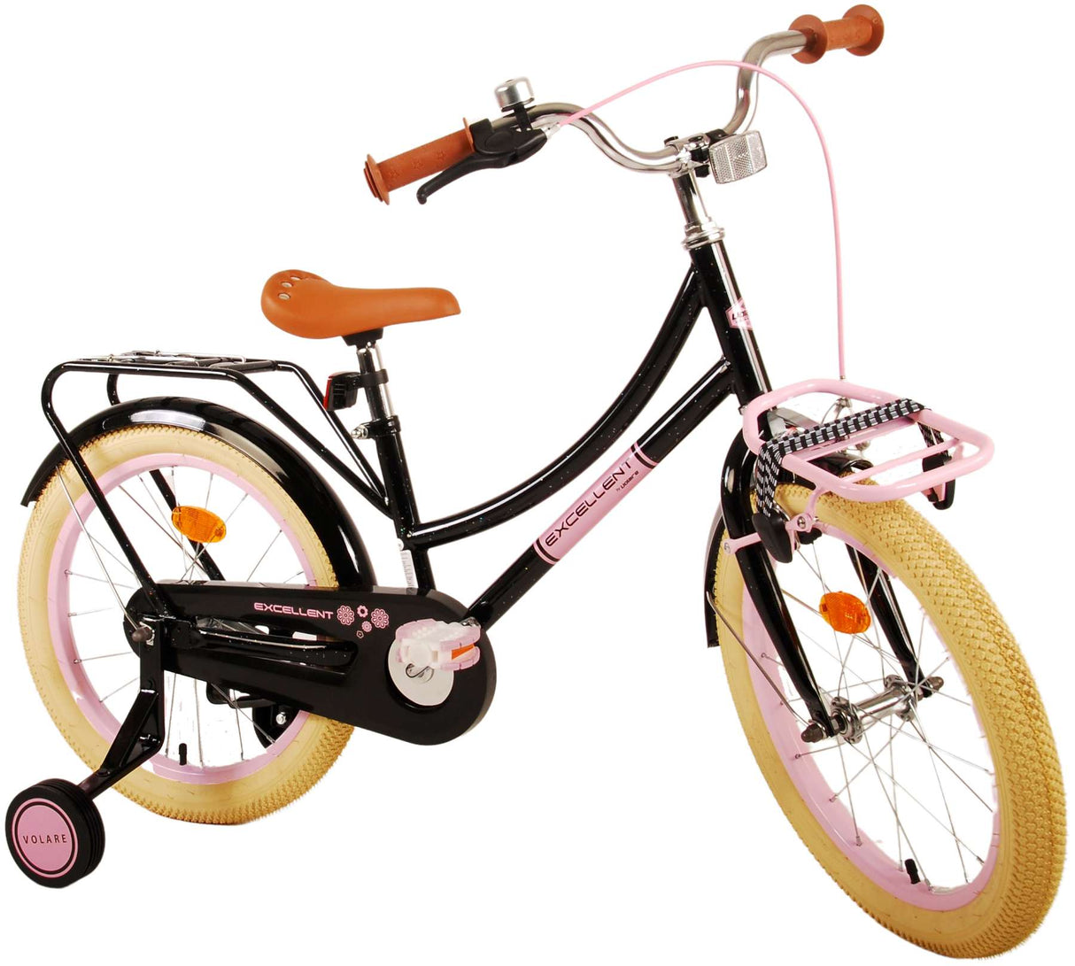 Volare Excellent Children's Bicycle - Girls - 18 Inch - Black - 95% assembled