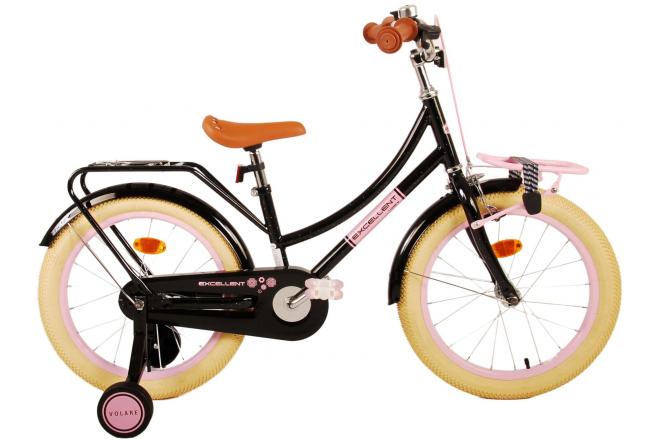 Volare Excellent Children's Bicycle - Girls - 18 Inch - Black - 95% assembled