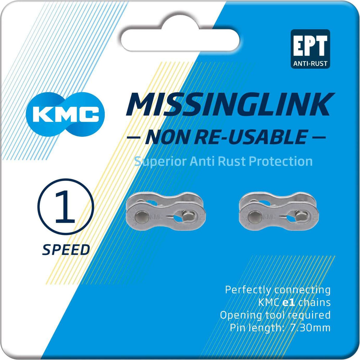 KMC MissingLink E1 E8 EPT, 3 32, 2 kosa, srebrno obarvano