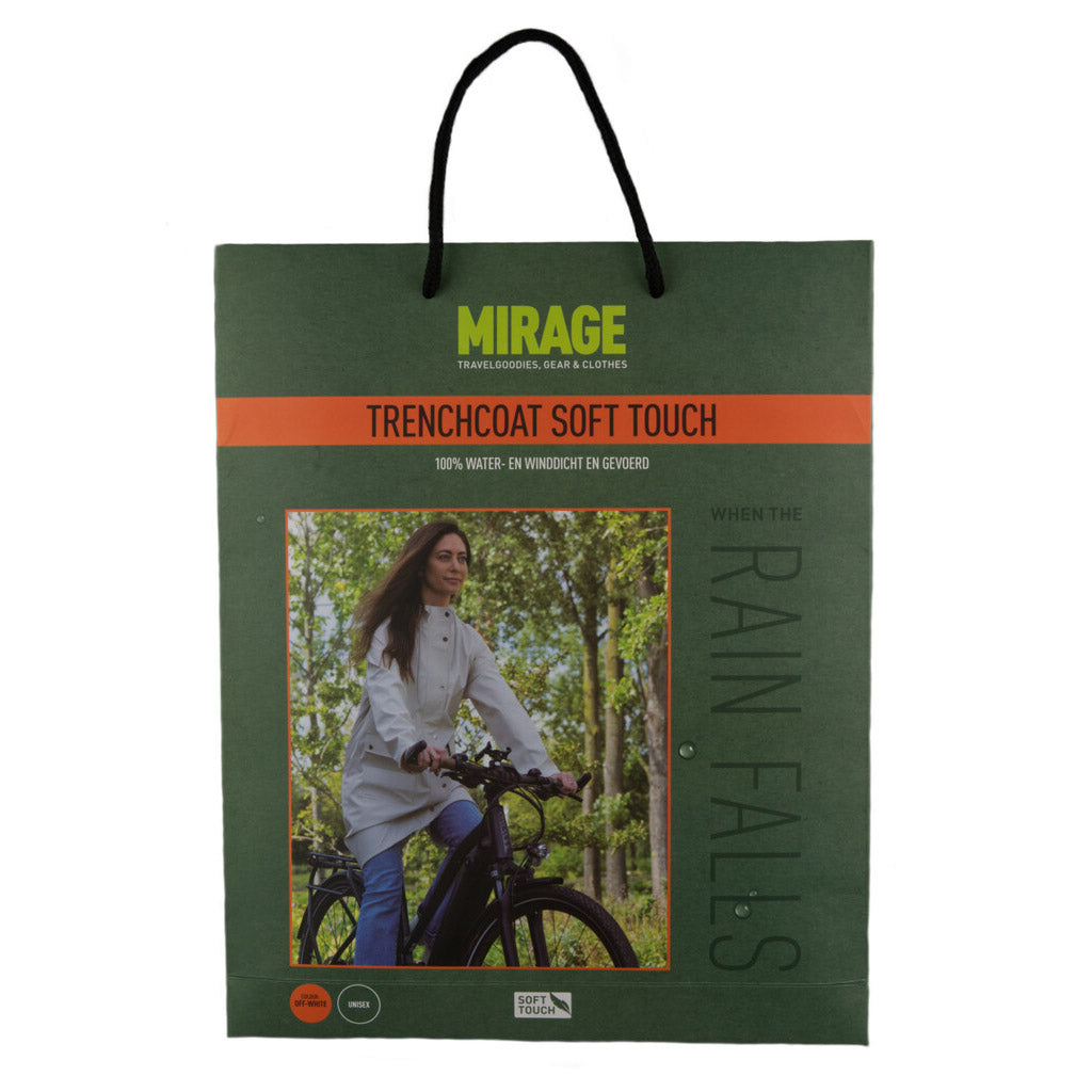 Mirage Raincoat Rainfall Trenchcoat - Size L - Made from Polyester Soft Touch - Off White