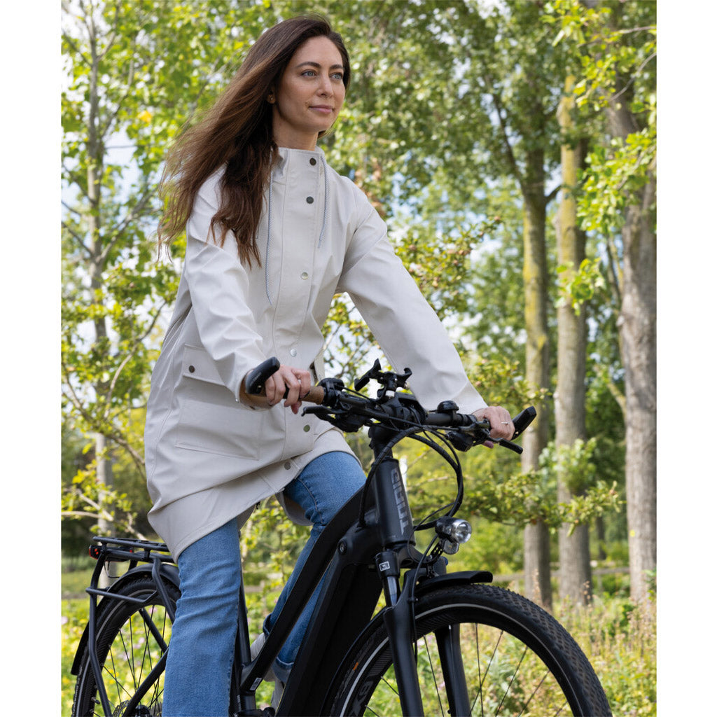 Mirage Raincoat Rainfall Trenchcoat - Size L - Made from Polyester Soft Touch - Off White
