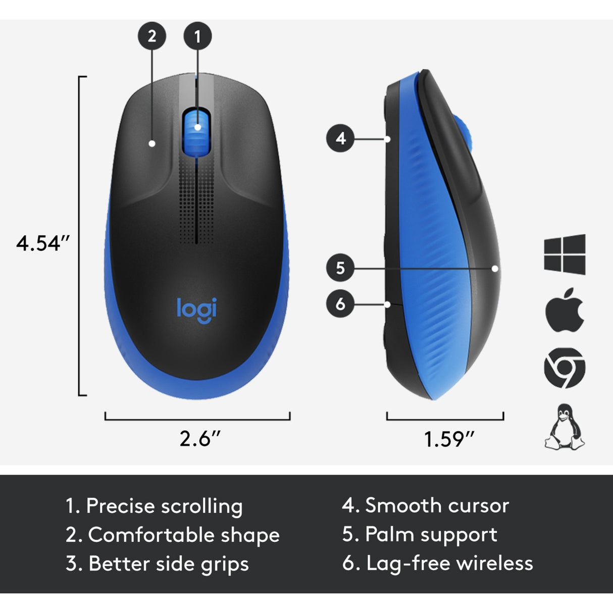 Logitech M190 Full-Size Wireless Mouse