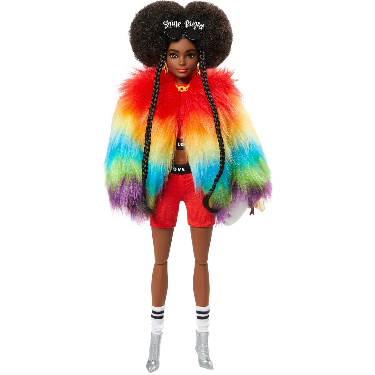 Mattel Extra Doll 1 Rainbow Coat with Pet Poodle