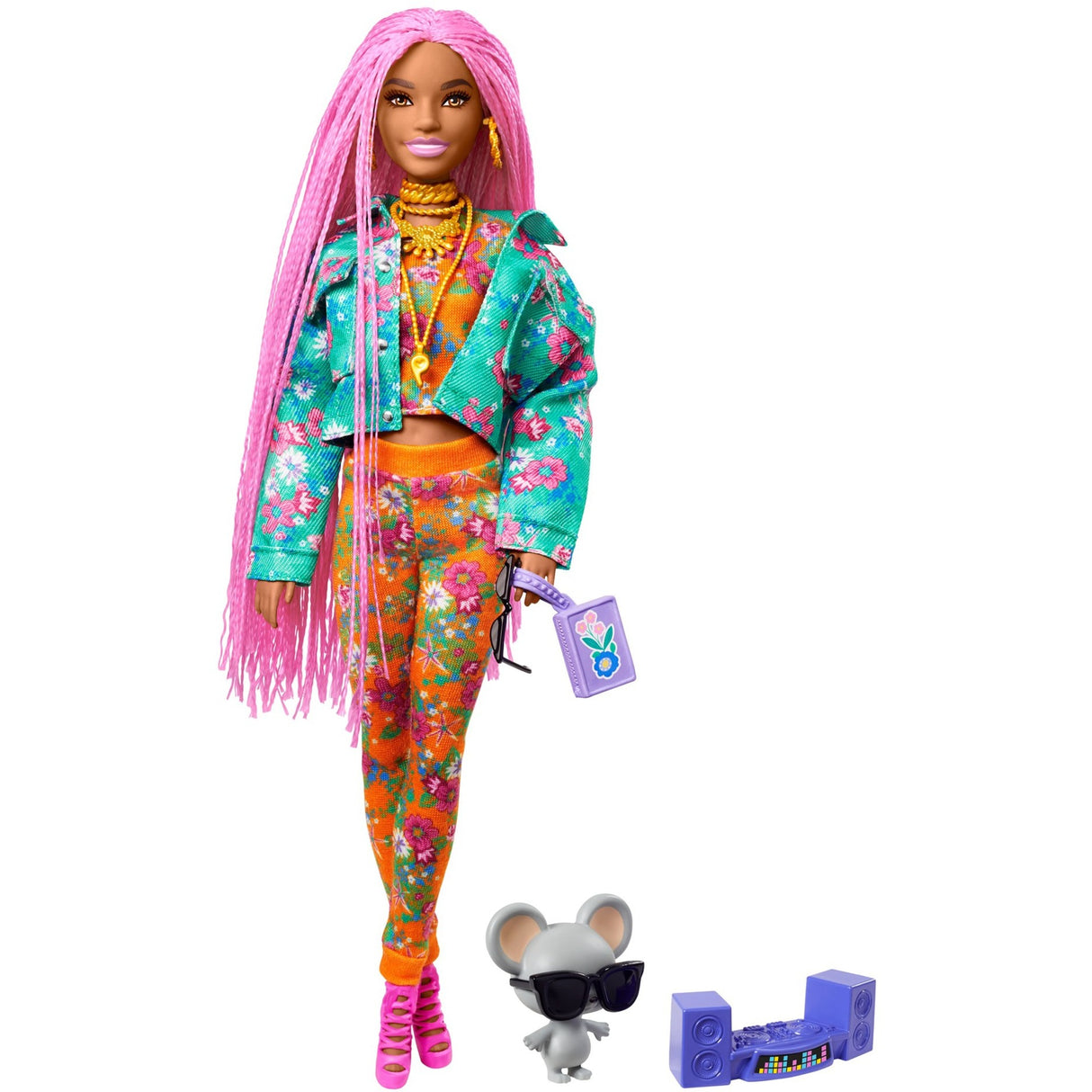 Mattel Extra Doll 10 blomsterprintjakke med DJ Mouse